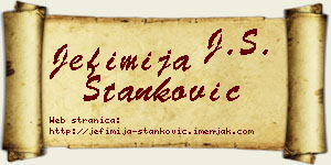 Jefimija Stanković vizit kartica